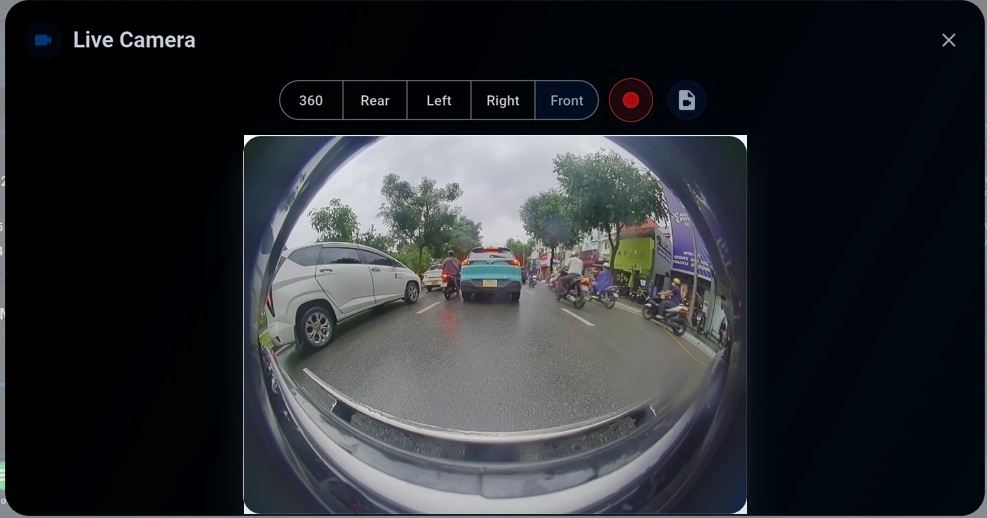 Dark Live Camera interface used by Kim Sentry with the camera feed preserved